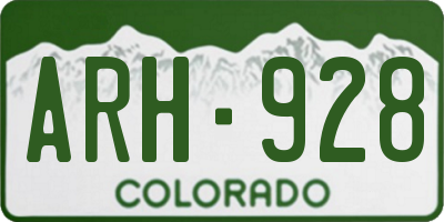 CO license plate ARH928