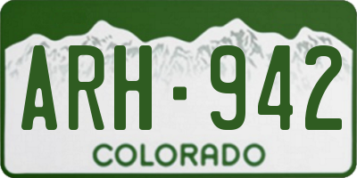 CO license plate ARH942