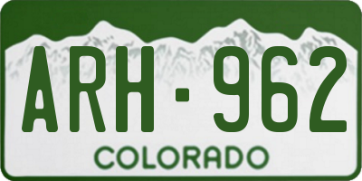 CO license plate ARH962