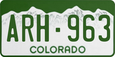 CO license plate ARH963