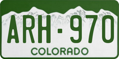 CO license plate ARH970