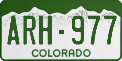 CO license plate ARH977