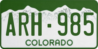 CO license plate ARH985