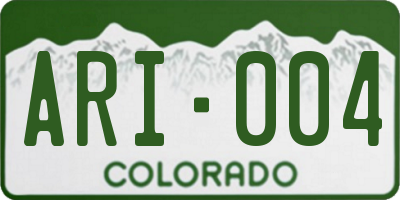 CO license plate ARI004