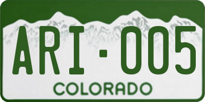 CO license plate ARI005