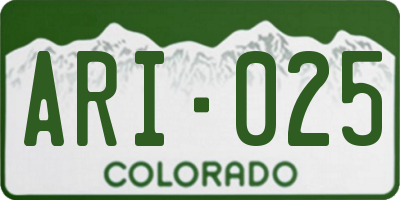 CO license plate ARI025
