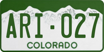 CO license plate ARI027
