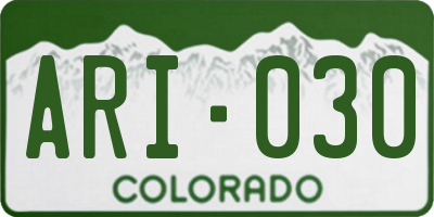 CO license plate ARI030