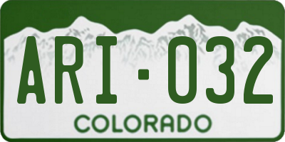 CO license plate ARI032