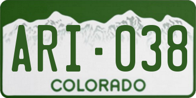 CO license plate ARI038