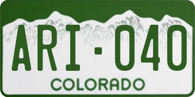 CO license plate ARI040