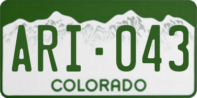 CO license plate ARI043