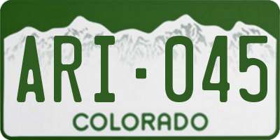 CO license plate ARI045
