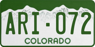 CO license plate ARI072