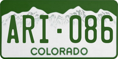 CO license plate ARI086