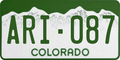 CO license plate ARI087