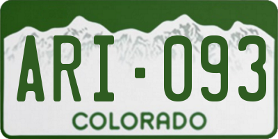 CO license plate ARI093