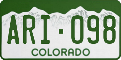 CO license plate ARI098