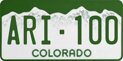 CO license plate ARI100