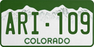 CO license plate ARI109