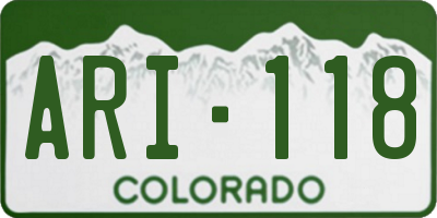 CO license plate ARI118