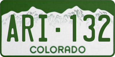 CO license plate ARI132