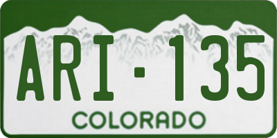CO license plate ARI135