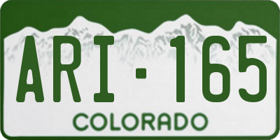 CO license plate ARI165