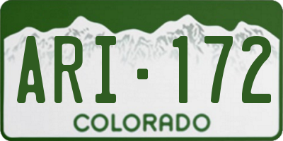 CO license plate ARI172