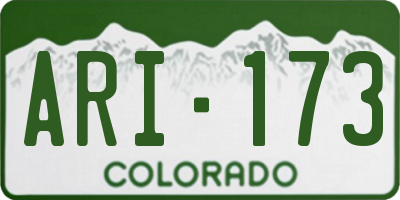 CO license plate ARI173