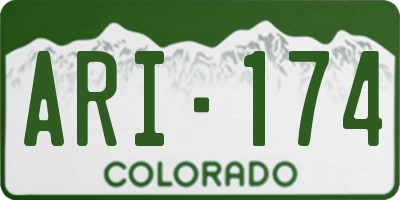 CO license plate ARI174