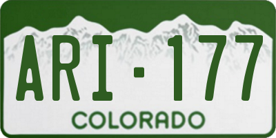 CO license plate ARI177
