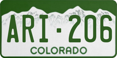 CO license plate ARI206