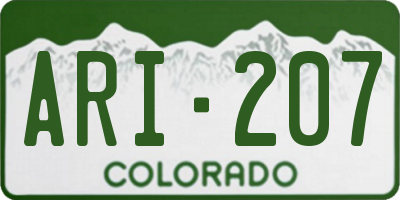 CO license plate ARI207