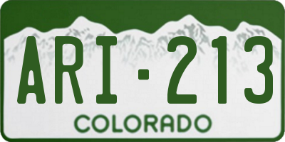 CO license plate ARI213