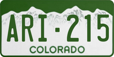 CO license plate ARI215