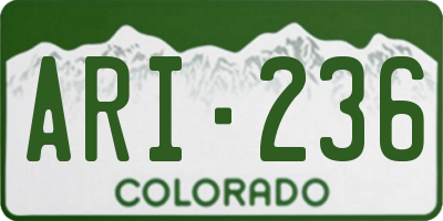 CO license plate ARI236