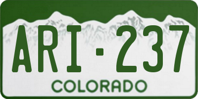 CO license plate ARI237