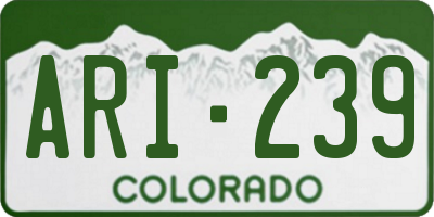 CO license plate ARI239