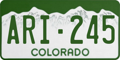 CO license plate ARI245