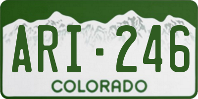 CO license plate ARI246