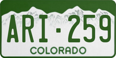 CO license plate ARI259