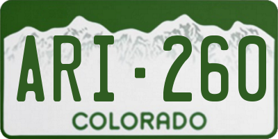 CO license plate ARI260
