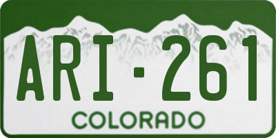 CO license plate ARI261