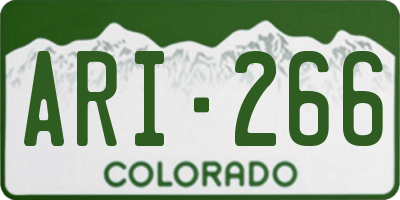 CO license plate ARI266
