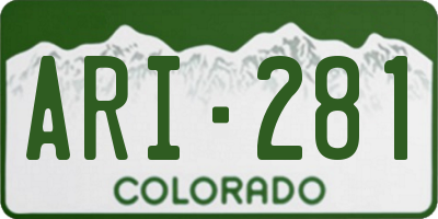 CO license plate ARI281