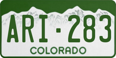 CO license plate ARI283