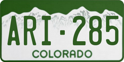 CO license plate ARI285