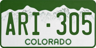 CO license plate ARI305