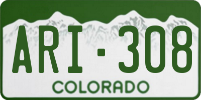 CO license plate ARI308